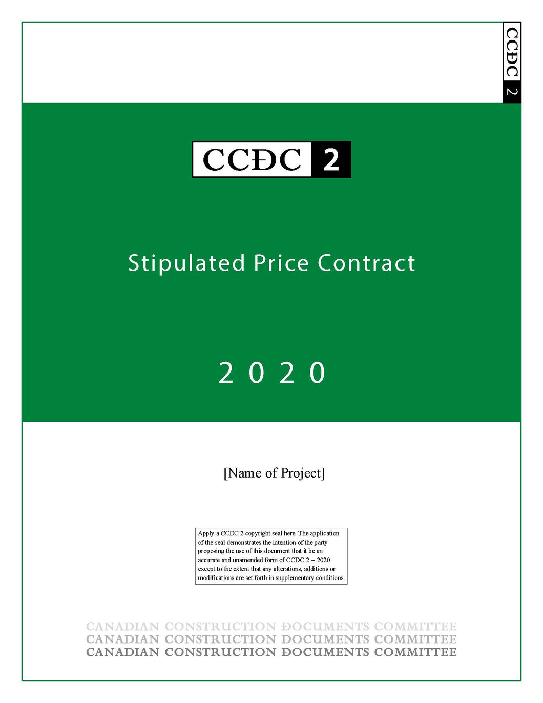 CCDC 2 - 2020 - Stipulated Price Contract (Contract Document)