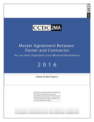 CCDC 2MA - 2016 - Master Agreement Between Owner and Contractor (Contract Document)